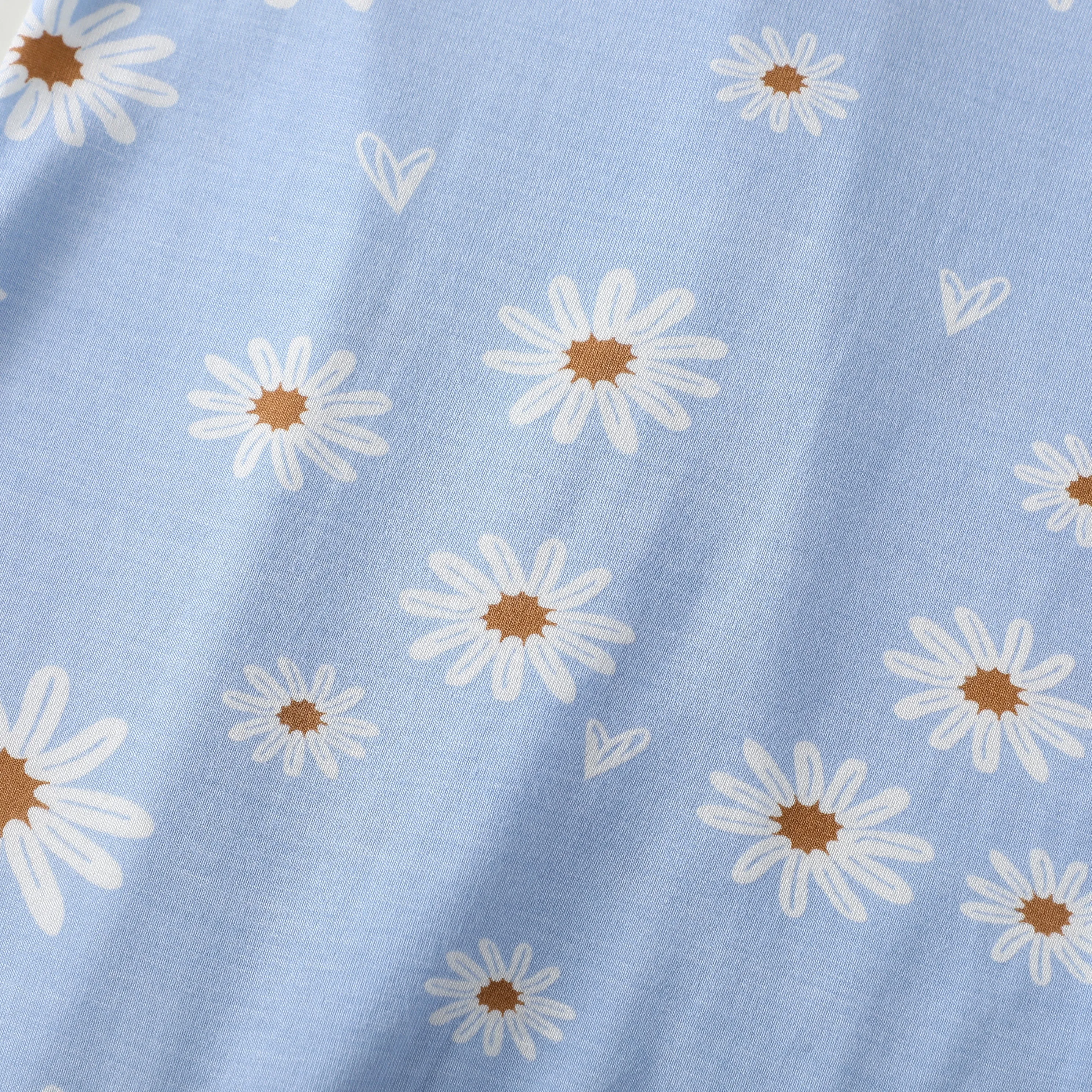 Bamboo Long Sleeve Zip Footed Pajamas 3Pack - Beige/Colorful Heart/Daisy