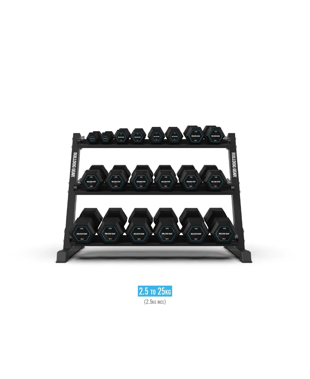Bulldog Gear - Hex Dumbbells 2.0 Set   Garage Gym Storage System Bundle