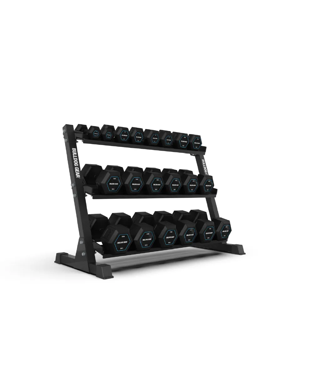 Bulldog Gear - Hex Dumbbells 2.0 Set   Garage Gym Storage System Bundle