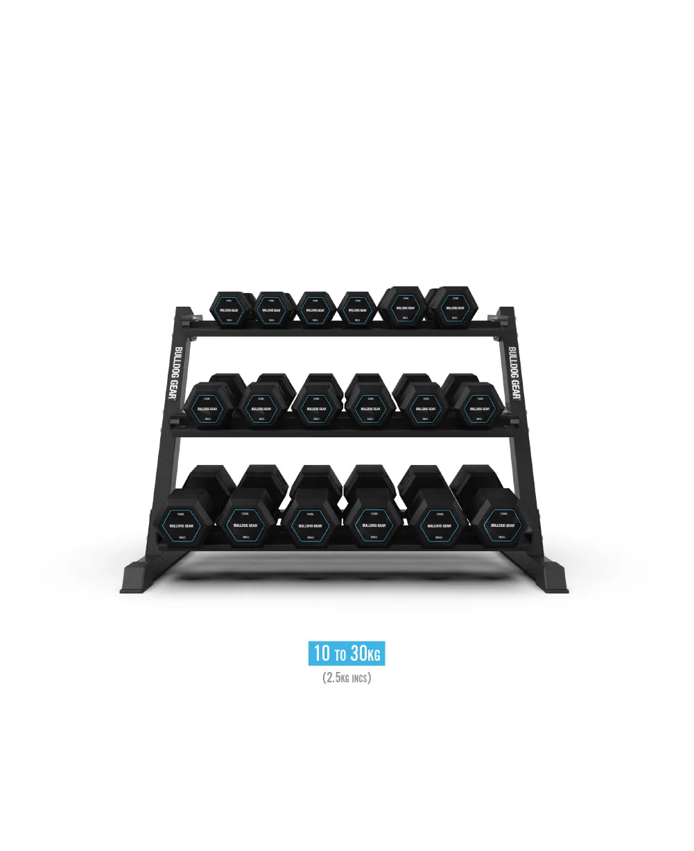 Bulldog Gear - Hex Dumbbells 2.0 Set   Garage Gym Storage System Bundle