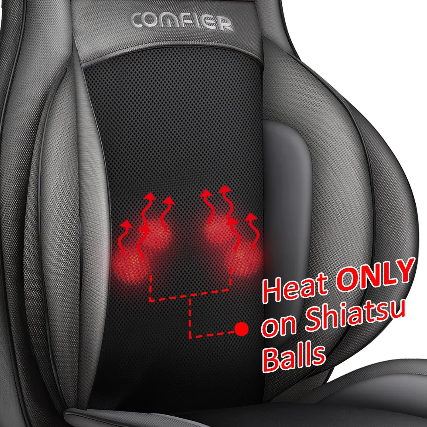 Comfier Shiatsu Neck Back Massager with APP Remote, Heating Compression Seat Cushion Massagers