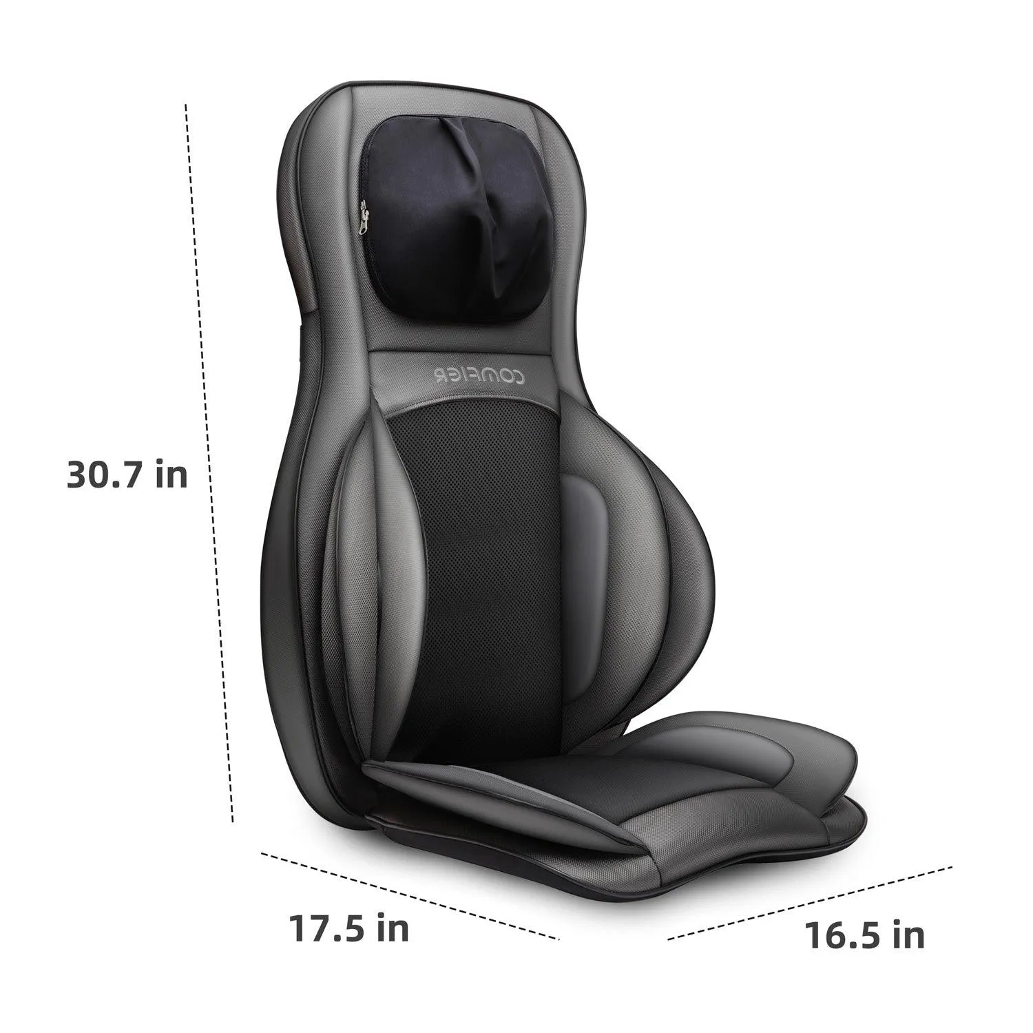 Comfier Shiatsu Neck Back Massager with APP Remote, Heating Compression Seat Cushion Massagers