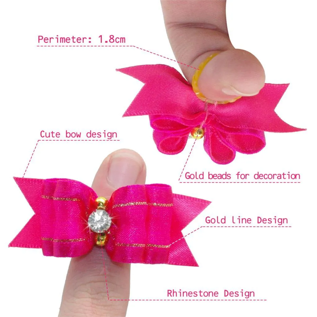 Dogs' Hair Bows with Rubber Bands