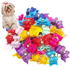 Dogs' Hair Bows with Rubber Bands
