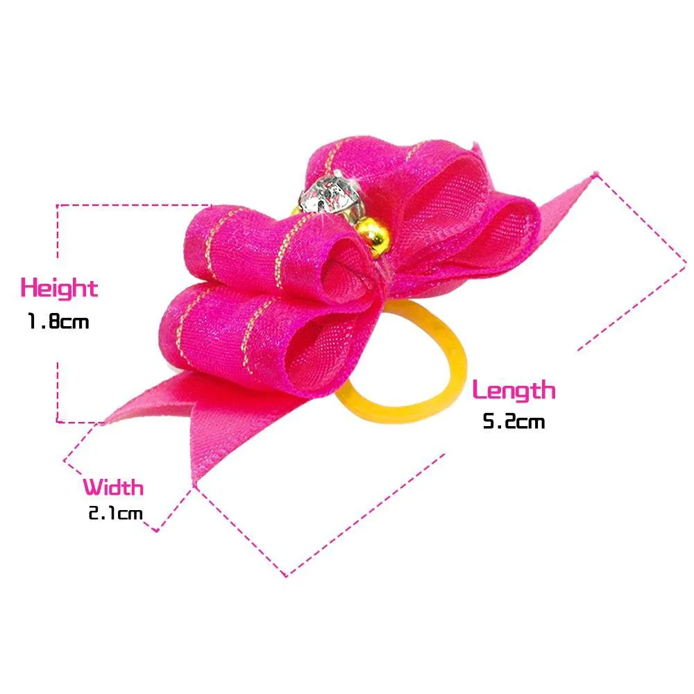 Dogs' Hair Bows with Rubber Bands