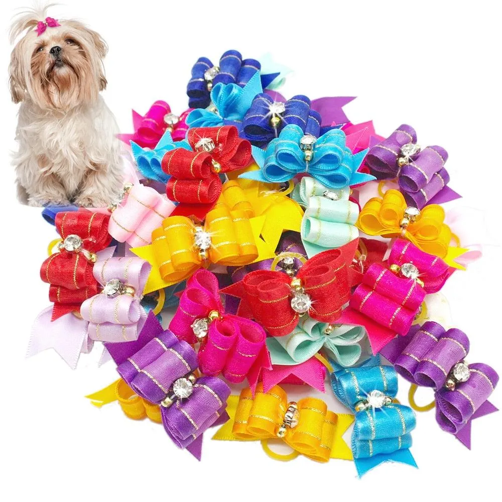 Dogs' Hair Bows with Rubber Bands