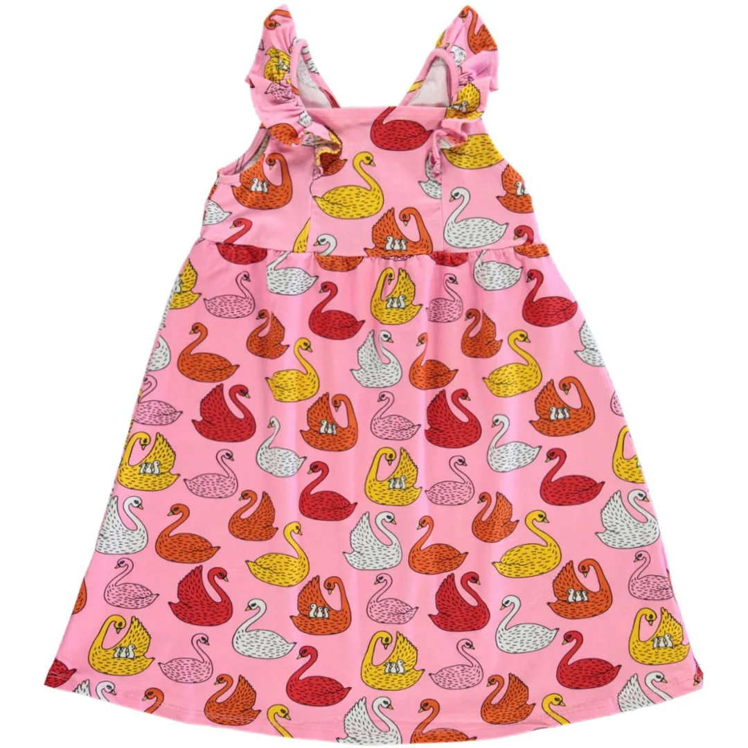 Dress with swans