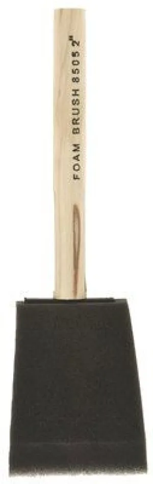 Economy Foam Brush High Density With Wood Handle 2 Inch
