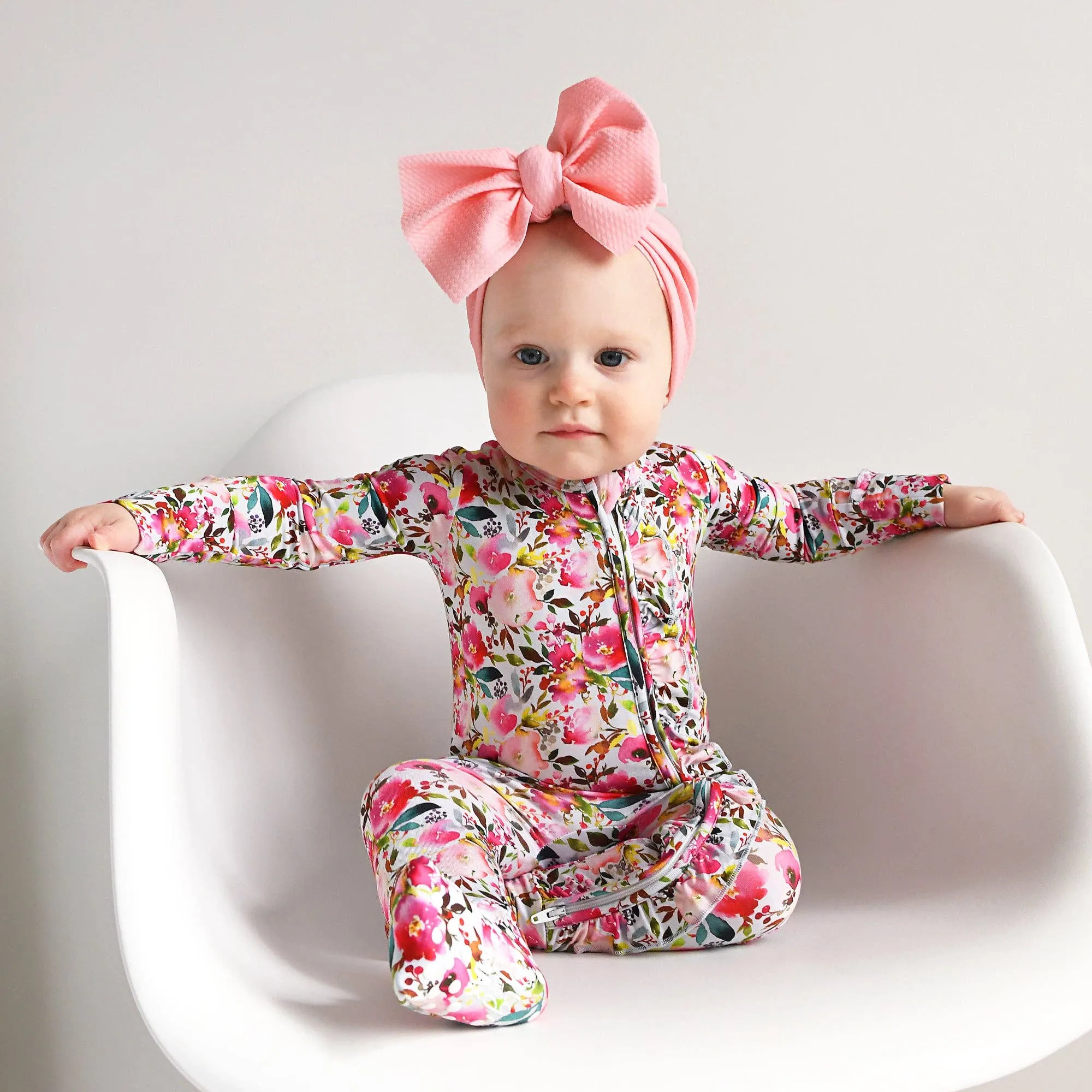 Eloise RUFFLE ZIP Bamboo Baby Outfit Sleepies Little