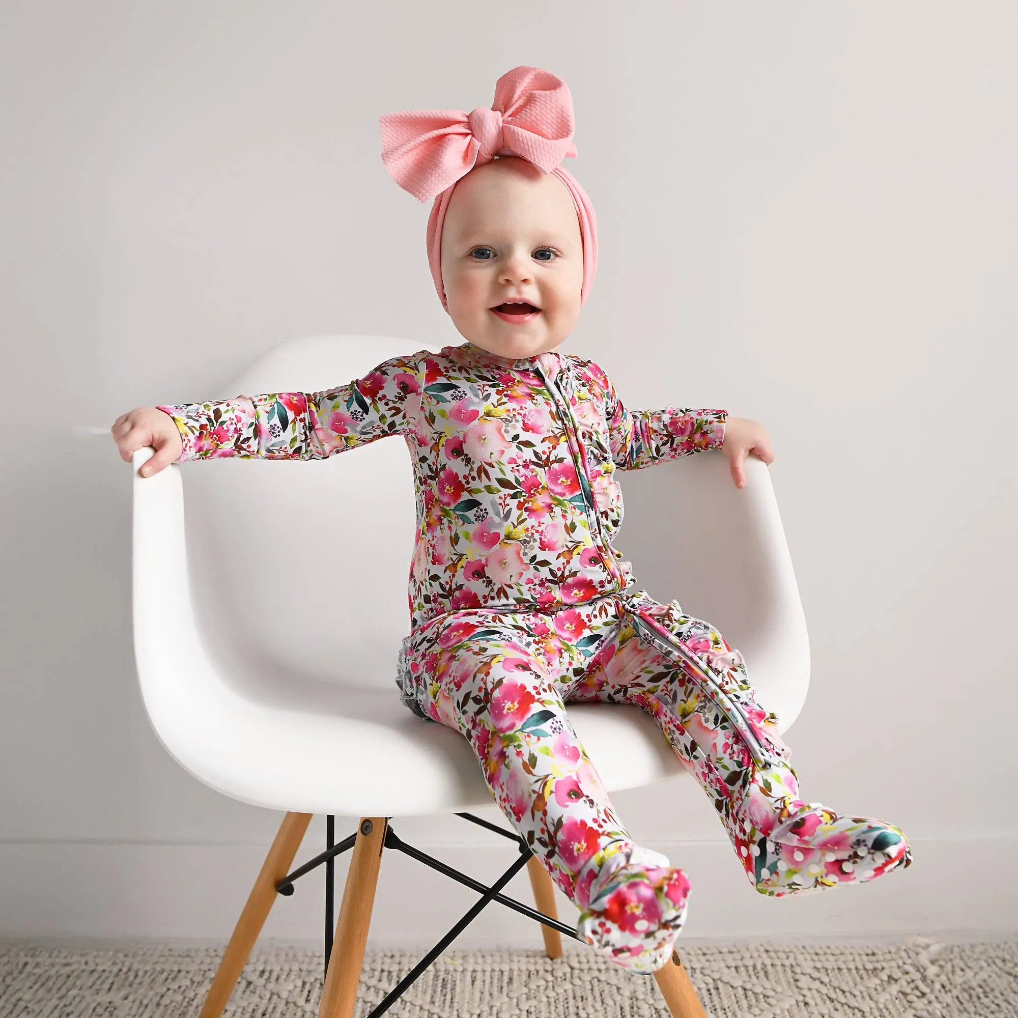 Eloise RUFFLE ZIP Bamboo Baby Outfit Sleepies Little