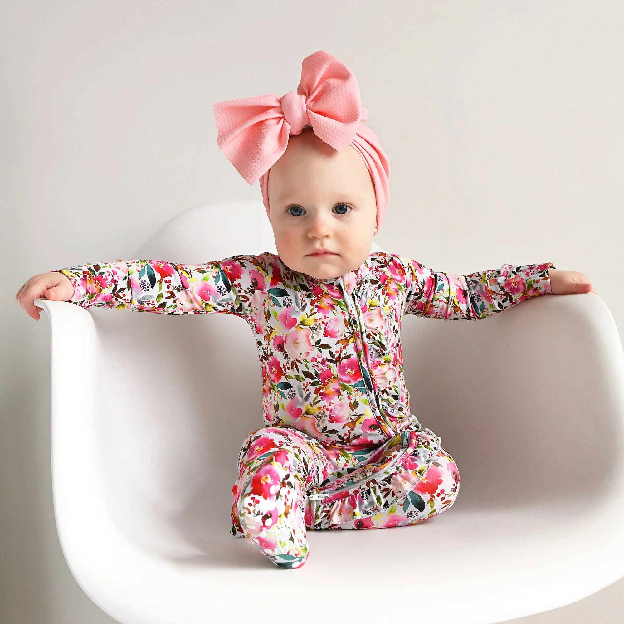 Eloise RUFFLE ZIP Bamboo Baby Outfit Sleepies Little