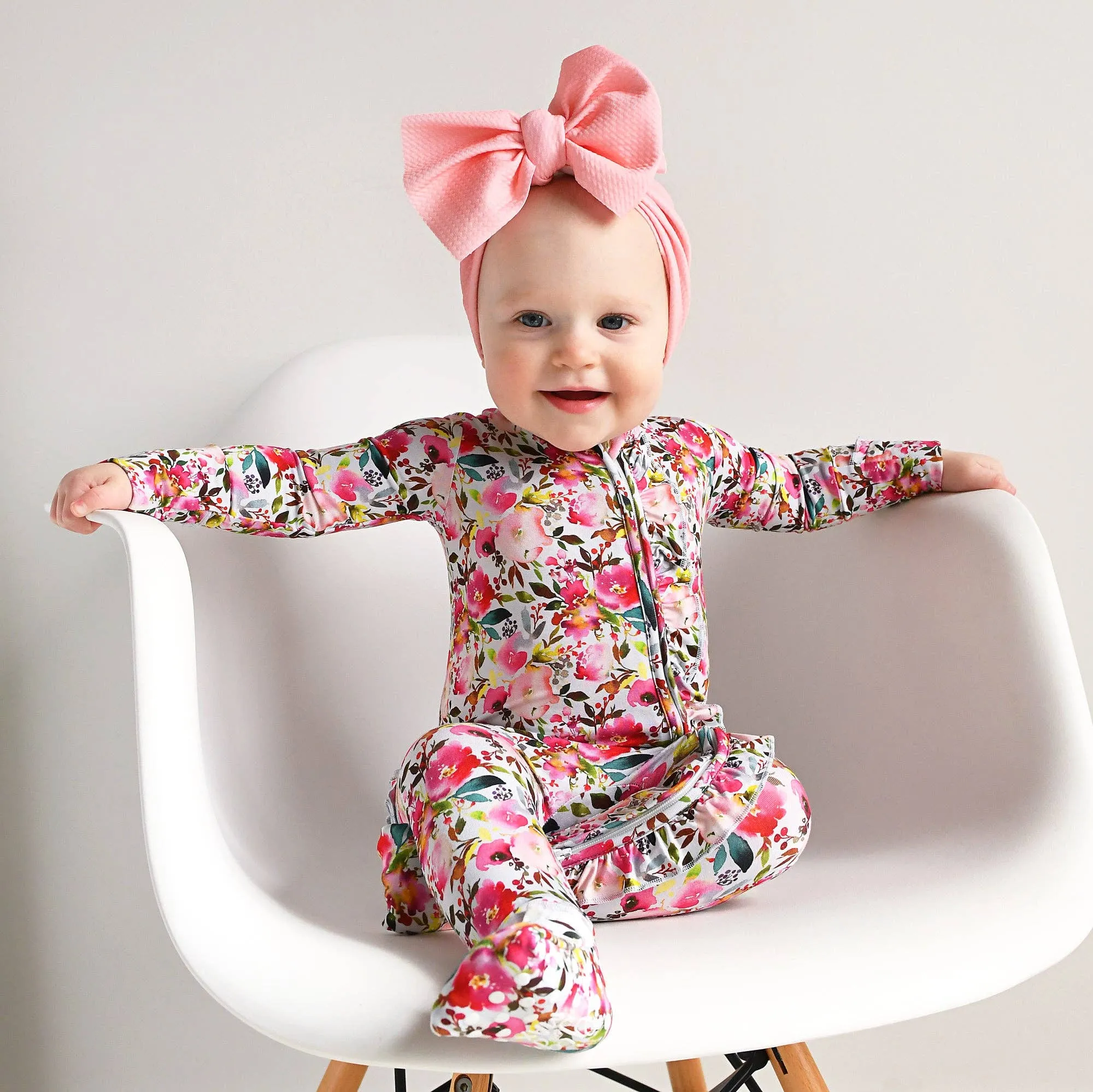 Eloise RUFFLE ZIP Bamboo Baby Outfit Sleepies Little