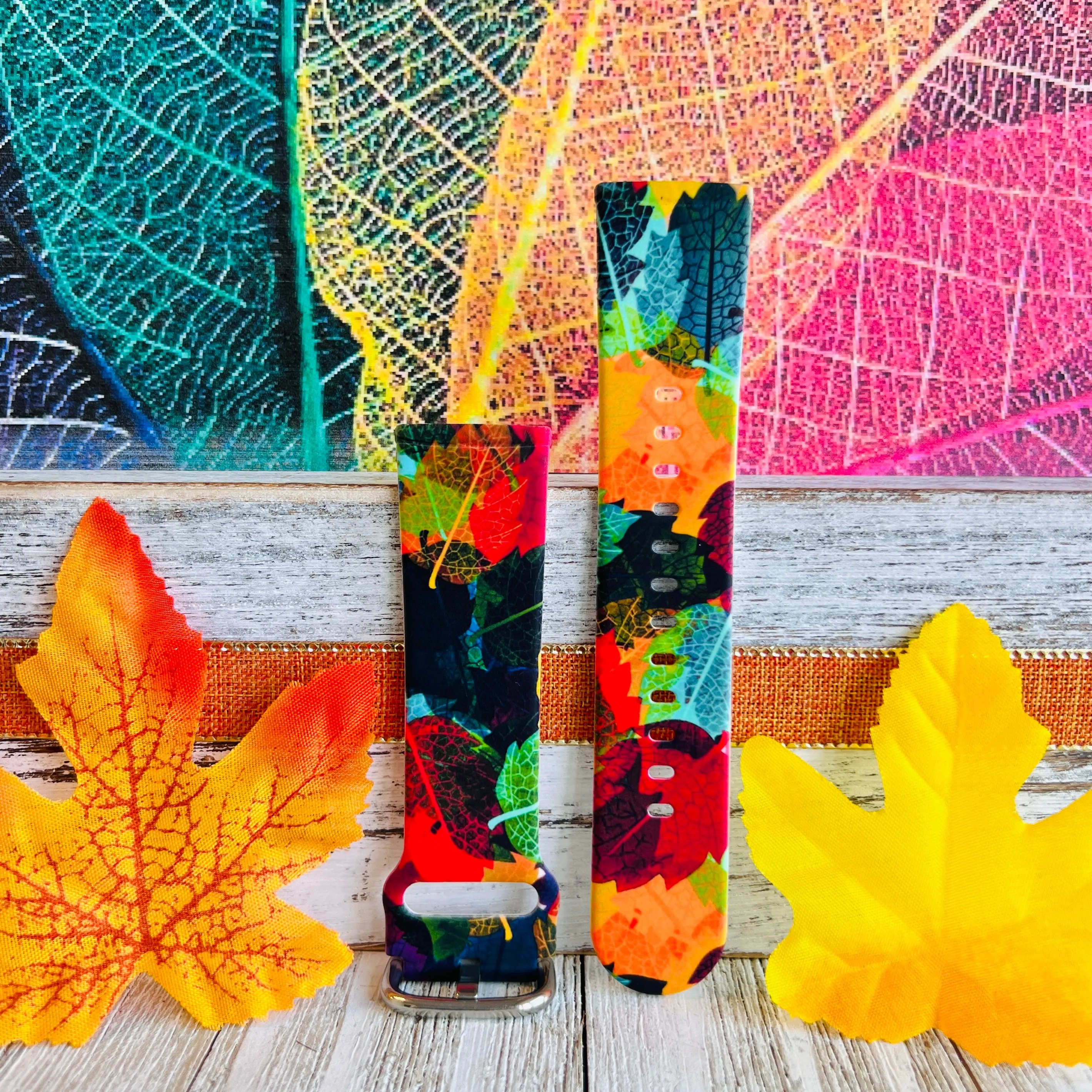 Enchanted Foliage Print Silicone Band For Fitbit Versa 3/4/Sense