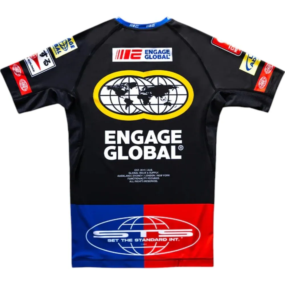 Engage Racer Short Sleeve Rash Guard - Black