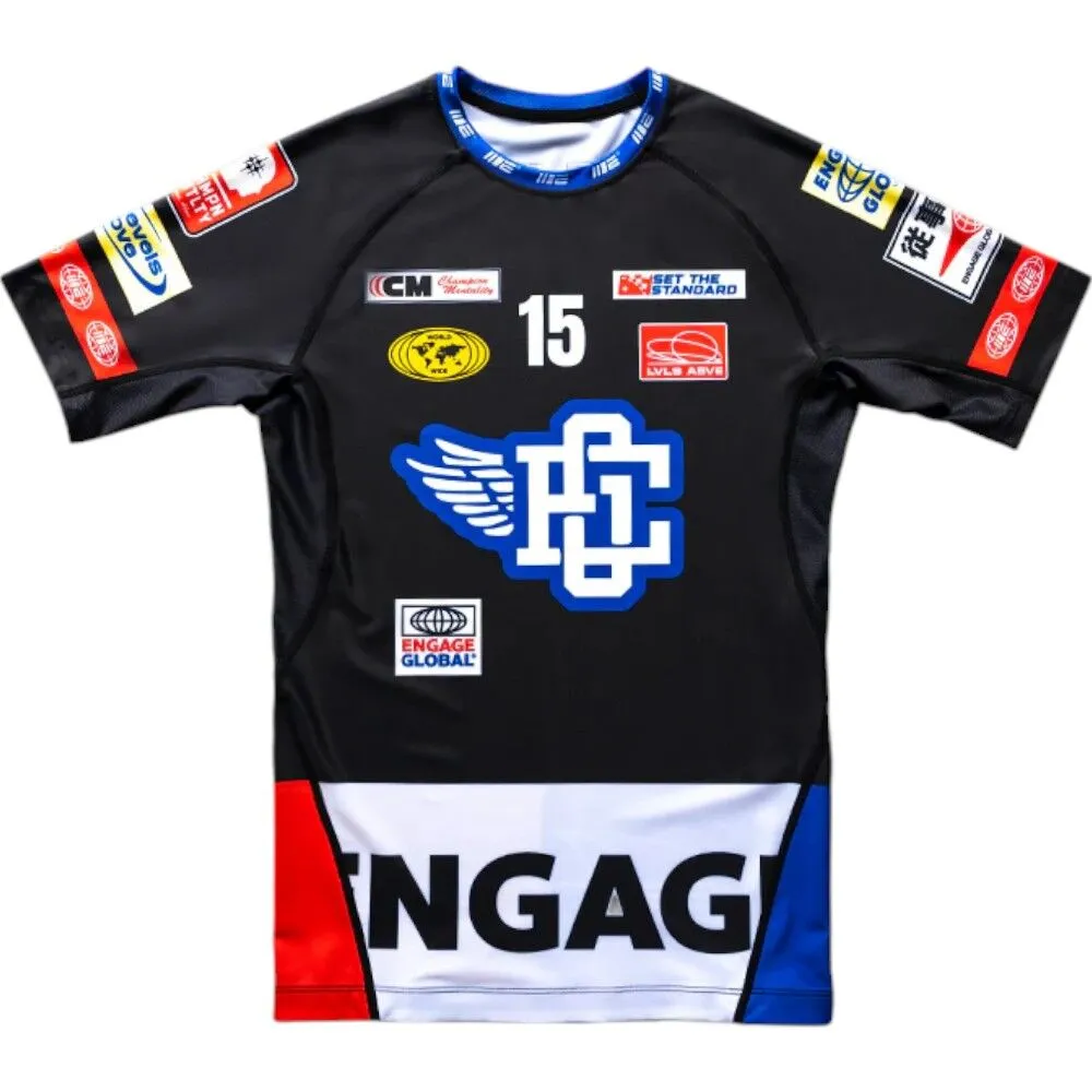 Engage Racer Short Sleeve Rash Guard - Black