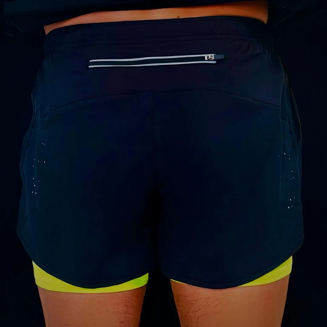 HyperFlex Duo 2 in 1 Training Shorts Black & Highlighter Green/Yellow