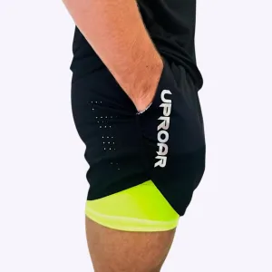 HyperFlex Duo 2 in 1 Training Shorts Black & Highlighter Green/Yellow