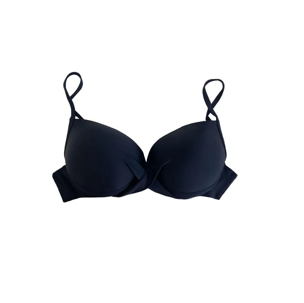 LAVSA PUSH UP BIKINI TOP IN LIQUORICE BLACK