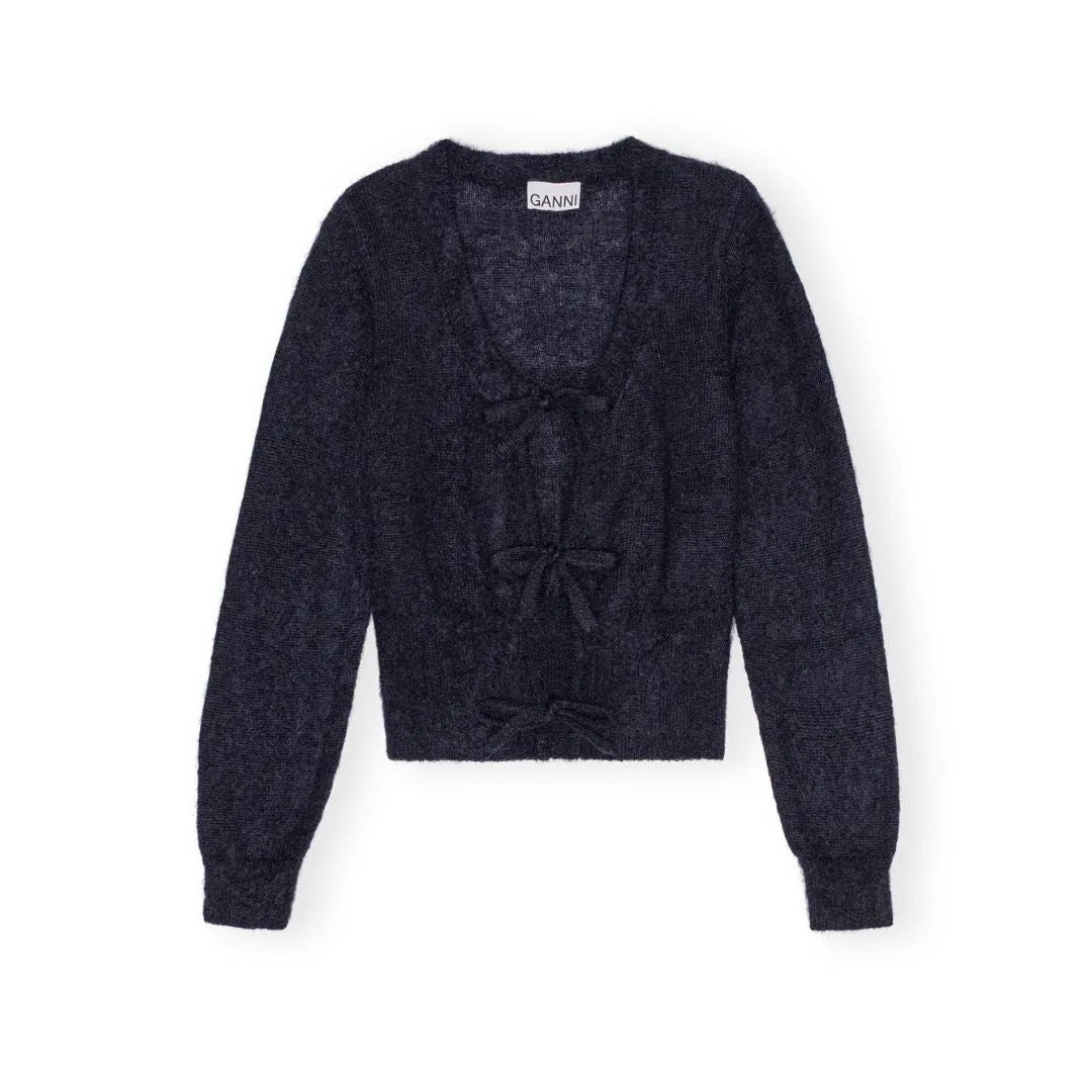 Light Mohair Tie String Cardigan (Sky Captain)
