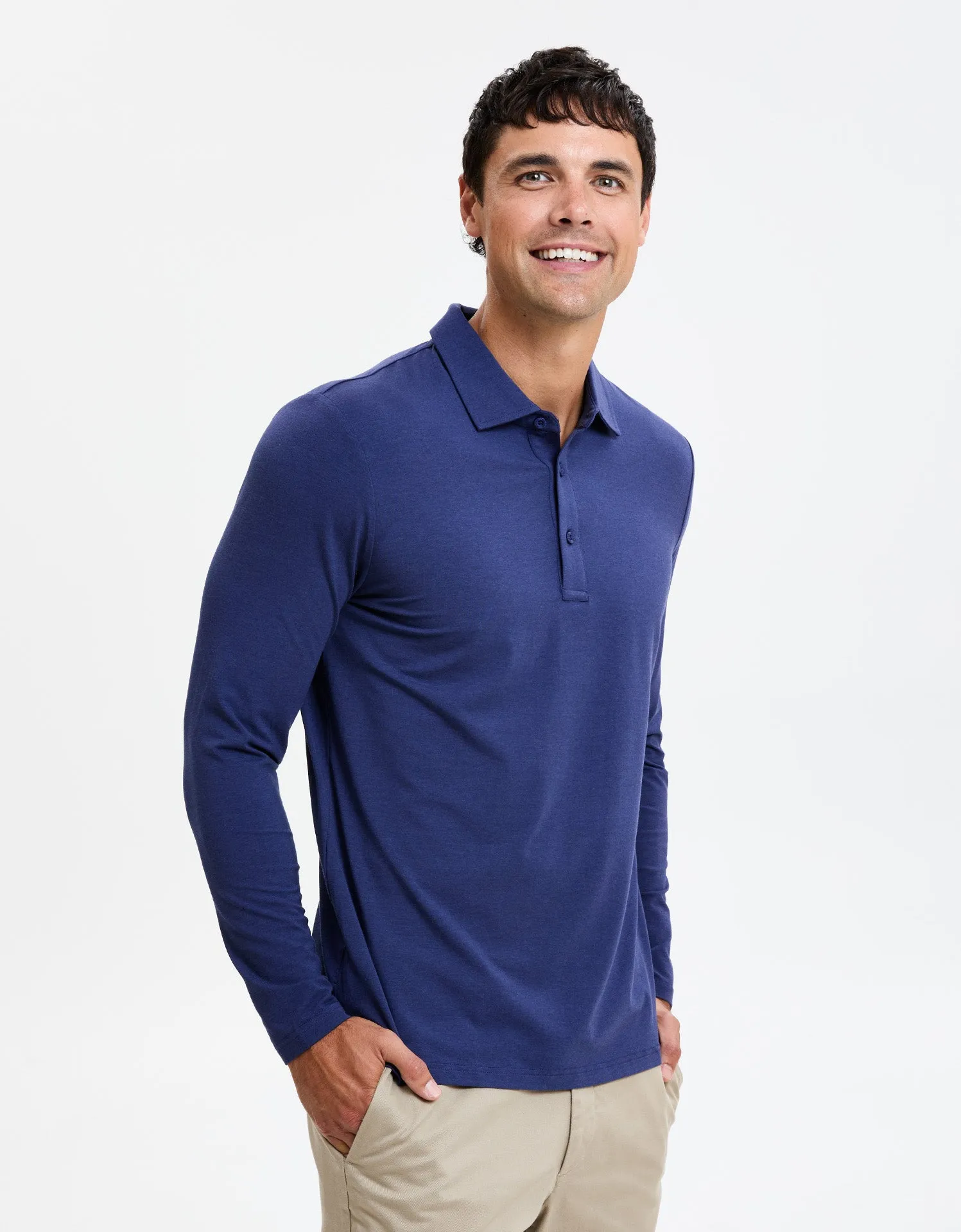Long Sleeve Polo Shirt UPF 50  Sensitive Collection