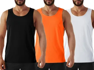 Men's Neon Swim Tank Tops Quick Dry Running Athletic Workout Gym Yoga Swimming Beach Marathon Muscle Sleeveless Shirts