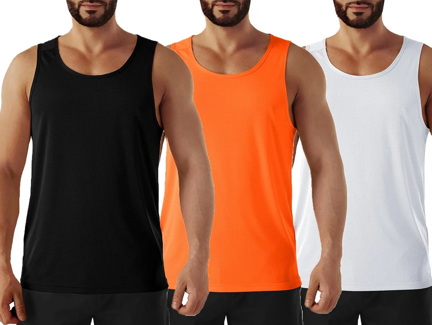 Men's Neon Swim Tank Tops Quick Dry Running Athletic Workout Gym Yoga Swimming Beach Marathon Muscle Sleeveless Shirts
