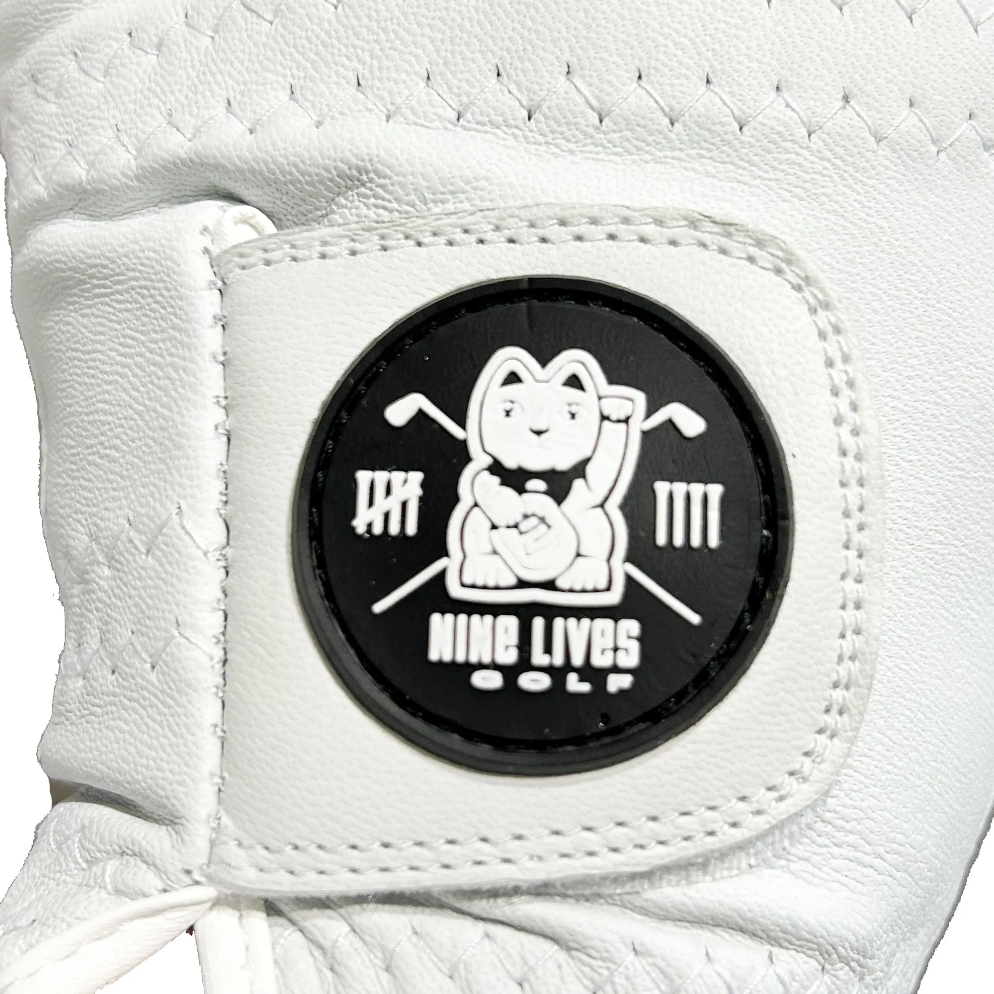 Nine Lives GRIPS White Golf Glove