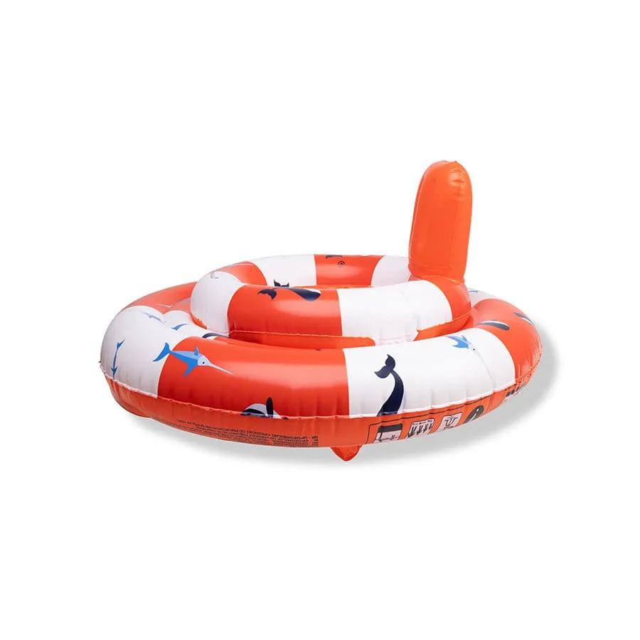 Ocean Stripes | White/Red Baby Float 0-1 year