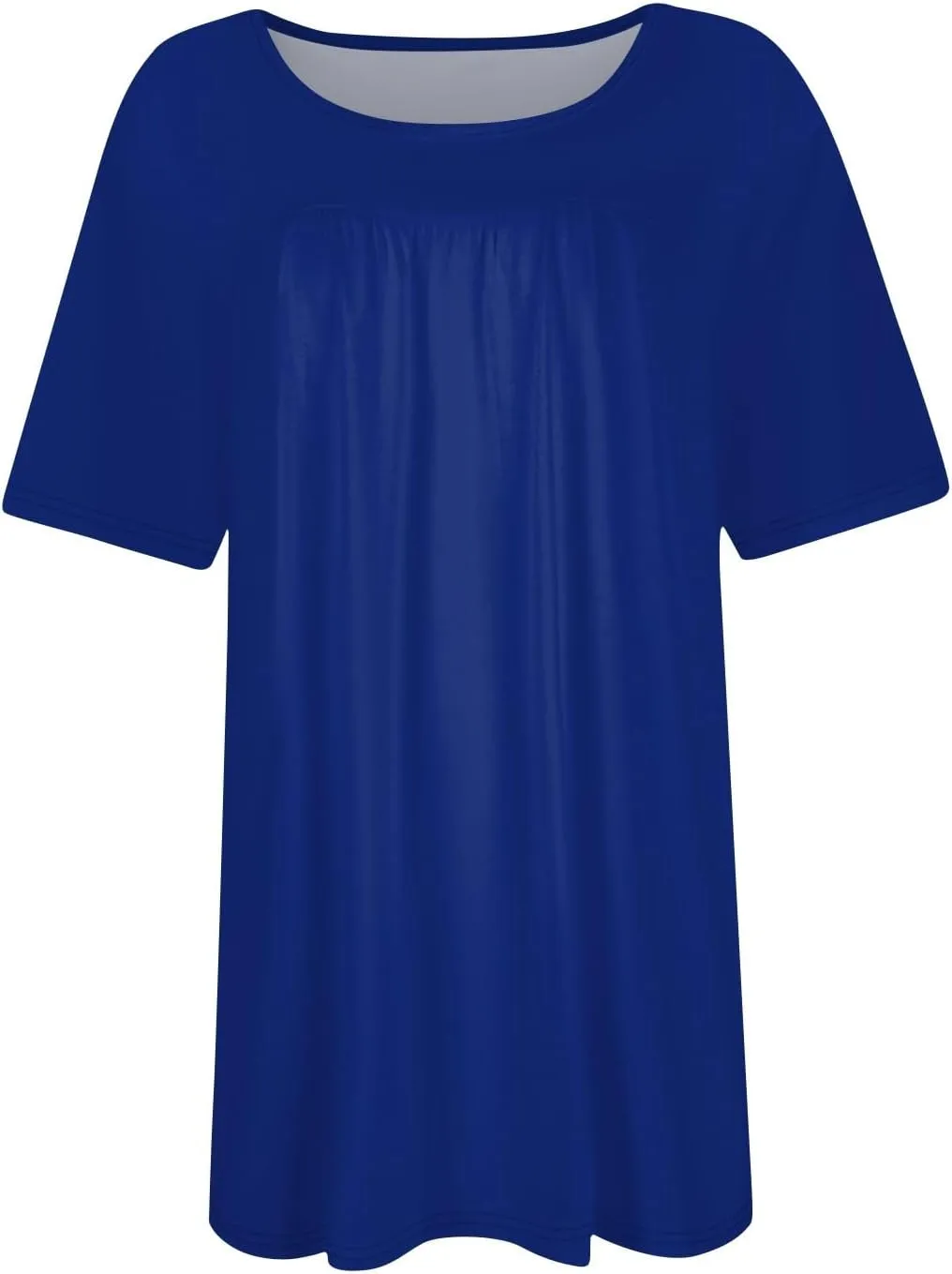 Plus Size Tops for Women Pleated Front Crewneck Short Sleeve Blouses 2024 Summer Tunic Shirts Flowy 1X-5X