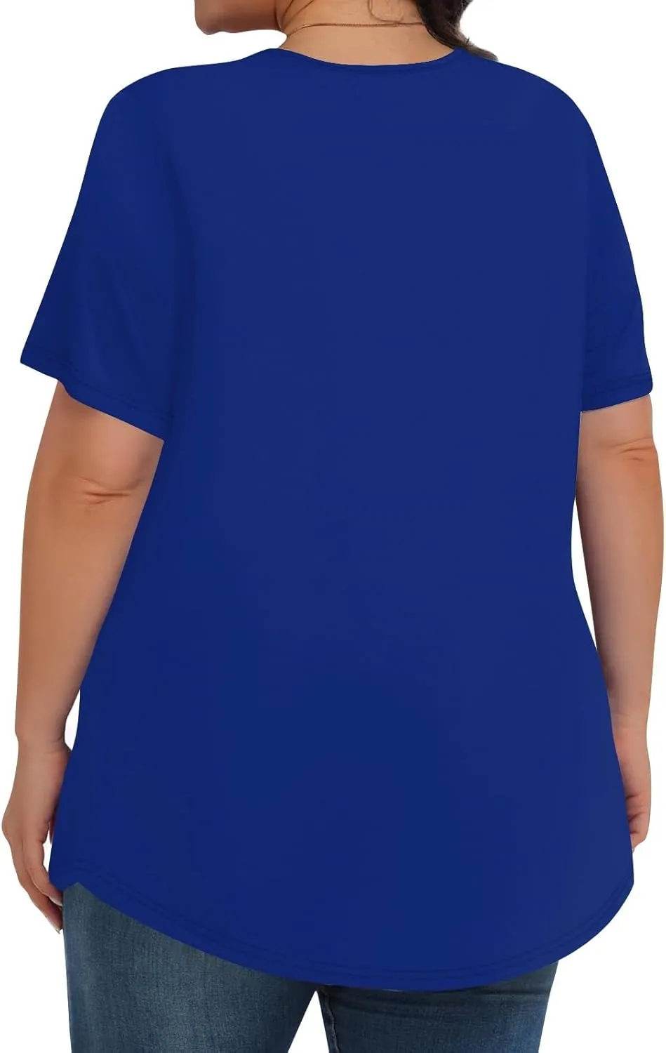 Plus Size Tops for Women Pleated Front Crewneck Short Sleeve Blouses 2024 Summer Tunic Shirts Flowy 1X-5X