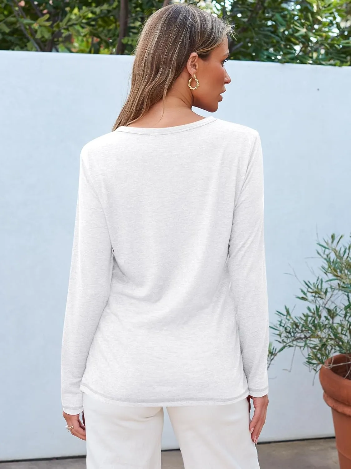 SUNBS Womens 3 Packs Long Sleeve Shirts Loose Fit Fall Tops Fashion Clothes Outfits 2025 Basic Tee Crew Neck Tops