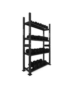 The Bulldog Gear - Hex Dumbbells 1.0 390kg Set (2.5kg to 30kg)   Storage System - 120cm