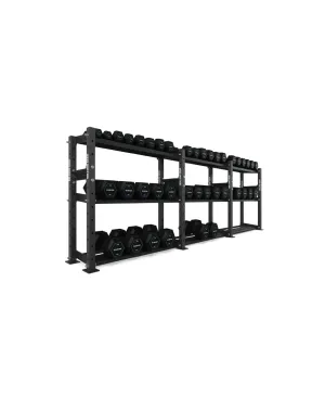 The Bulldog Gear - Hex Dumbbells 2.0 1050kg Set (2.5kg to 50kg)   Storage System - 338cm